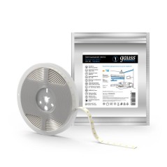 Лента светодиодная Elementary 2835/120-SMD 9.6Вт/м 6500К холод. бел. IP20 340лм/м 12В 8мм (уп.5м) GAUSS 355000310