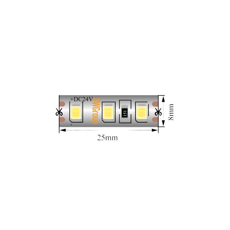 Лента светодиодная стандарт 2835 120LED/м 9.6Вт/м нейтр. бел. 24В IP65 (уп.5м) SWG Standard 00-00021283