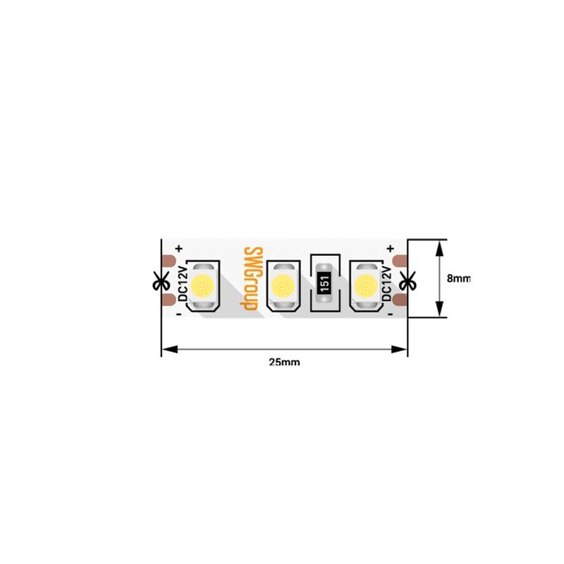 Лента светодиодная стандарт 3528 120LED/м 9.6Вт/м красн. 12В IP20 (уп.5м) SWG Standard 00-00009465