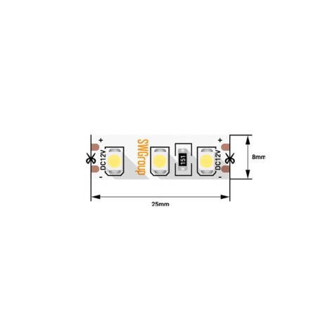 Лента светодиодная стандарт 3528 120LED/м 9.6Вт/м красн. 12В IP20 (уп.5м) SWG Standard 00-00009465