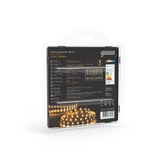 Лента светодиодная Black 2835/60-SMD 4.8Вт/м 3000К тепл. бел. IP20 210лм/м 12В (блист.5м) GAUSS 312000105