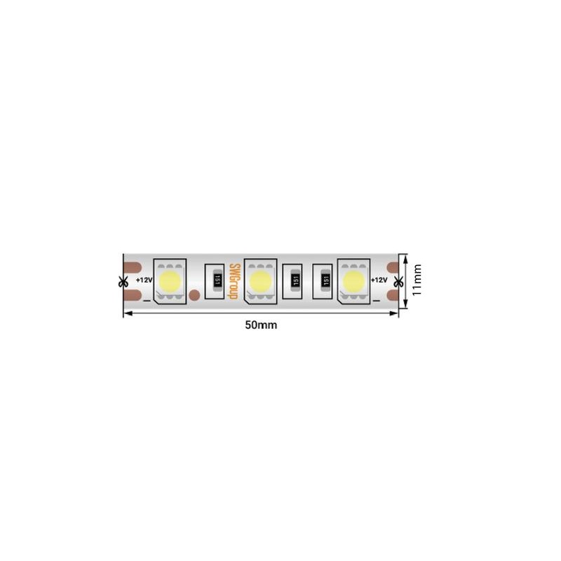 Лента светодиодная стандарт 5050 60LED/м 14.4Вт/м нейтр. бел. 12В IP66 со скотчем 3М (уп.5м) SWG Standard 00-00014782