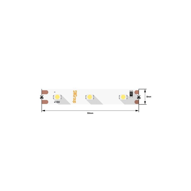 Лента светодиодная стандарт 3528 60LED/м 4.8Вт/м тепл. бел. 12В IP20 со скотчем 3М (уп.5м) SWG Standard 00-00009252