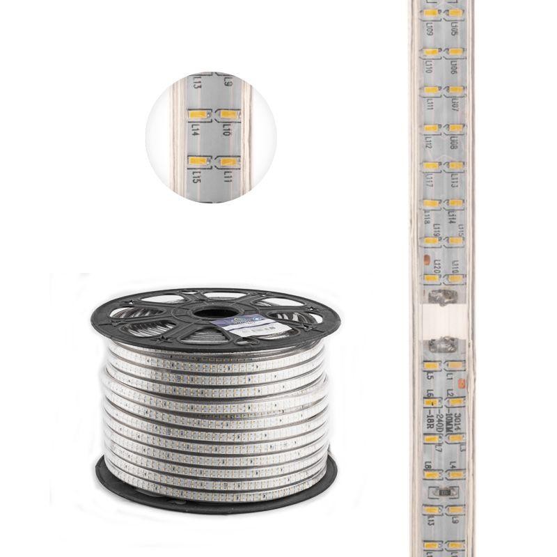 Лента светодиодная SMD3014 6.5x15мм 240LED/м 220В IP67 бел. (уп.100м) Neon-Night 142-803