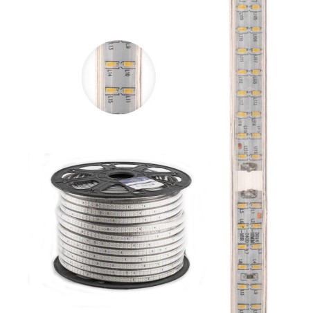 Лента светодиодная SMD3014 6.5x15мм 240LED/м 220В IP67 бел. (уп.100м) Neon-Night 142-803