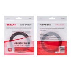 Скотч двухсторонний 12ммх5м красн. на сер. основе Rexant 09-6012