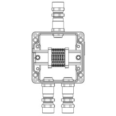 Коробка взрывозащищенная клеммная из алюминия TBE-A-12-(6xCBC.2)-2xKA2MHK(A)-1xKA2MHK(C)1Ex e IIC Т5 Gb / Ex tb IIIC T95град.C D