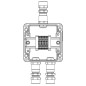 Коробка взрывозащищенная клеммная из алюминия TBE-A-12-(6xCBC.2)-2xKA2MHK(A)-1xKA2MHK(C)1Ex e IIC Т5 Gb / Ex tb IIIC T95град.C D