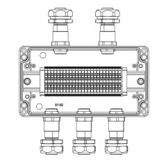 Коробка взрывозащищенная клеммная из алюминия TBE-A-14-(25xHMM.2)-2xKAEPM2MHK-20(A)-3xKAEPM2MHK-20(C)1Ex e IIC Т5 Gb / Ex tb III