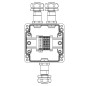 Коробка взрывозащищенная клеммная из полиэстера TBE-P-03-(2xCBC.2-2xCBC.2(i)-2xTEO.2)-2xKAEPM2MHK-20(A)-1xKAEPM2MHK-20(C)1Ex e I