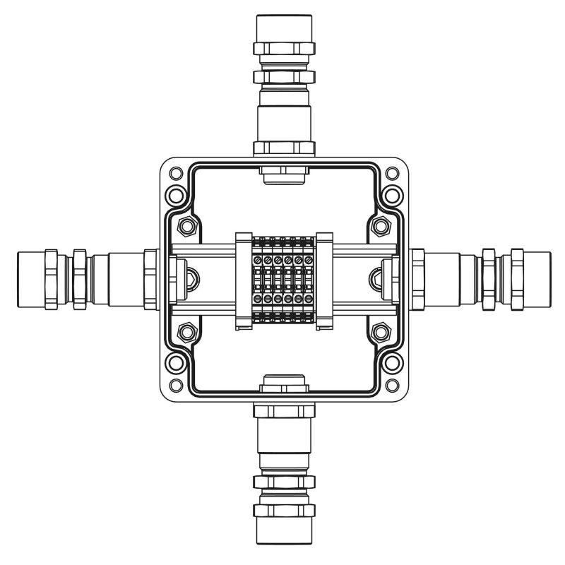 Коробка взрывозащищенная клеммная из полиэстера TBE-P-03-(6xCBC.2)-1xKA2MHK(A)-1xKA2MHK(B)-1xKA2MHK(C)-1xKA2MHK(D)1Ex e IIC Т5 G Коробка взрывозащищенная клеммная из полиэстера TBE-P-03-(6xCBC.2)-1xKA2MHK(A)-1xKA2MHK(B)-1xKA2MHK(C)-1xKA2MHK(D)1Ex e IIC Т5 G