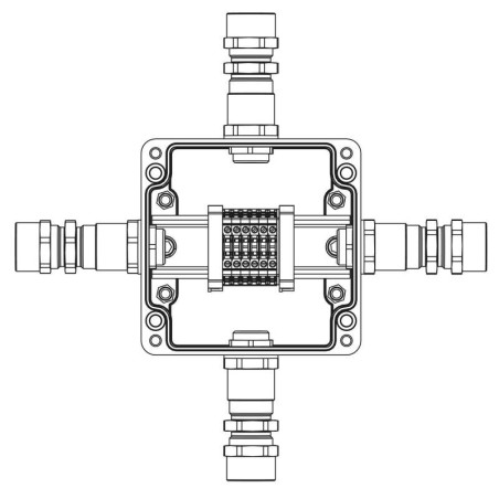 Коробка взрывозащищенная клеммная из полиэстера TBE-P-03-(6xCBC.2)-1xKA2MHK(A)-1xKA2MHK(B)-1xKA2MHK(C)-1xKA2MHK(D)1Ex e IIC Т5 G