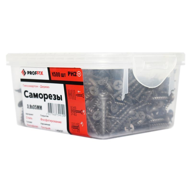 Саморез гипсокартон-дерево 3.8х35 усилен. (TWN) (контейнер) (уп.500шт) Tech-KREP PRO 146431 Саморез гипсокартон-дерево 3.8х35 усилен. (TWN) (контейнер) (уп.500шт) Tech-KREP PRO 146431