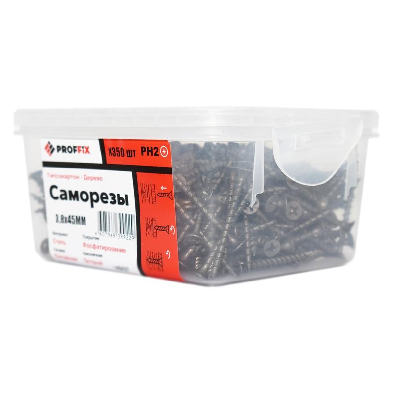 Саморез гипсокартон-дерево 3.8х45 усилен. (TWN) (контейнер) (уп.350шт) Tech-KREP PRO 146437 Саморез гипсокартон-дерево 3.8х45 усилен. (TWN) (контейнер) (уп.350шт) Tech-KREP PRO 146437