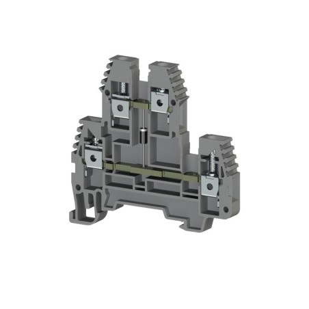 Клеммник 2-х ярусный 4кв.мм с диодом сер. PIK4ND-B Klemsan 319229