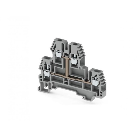 Клеммник 2-х ярусный PIK 2.5RDK 2.5кв.мм с внутр. перемычкой сер. Klemsan 325259