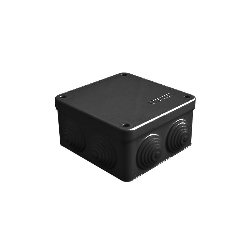 Коробка распределительная ОП 105х105х56мм IP54 7 выходов 4 гермоввода крышка на винтах материал - полипропилен черн. Epplast 110