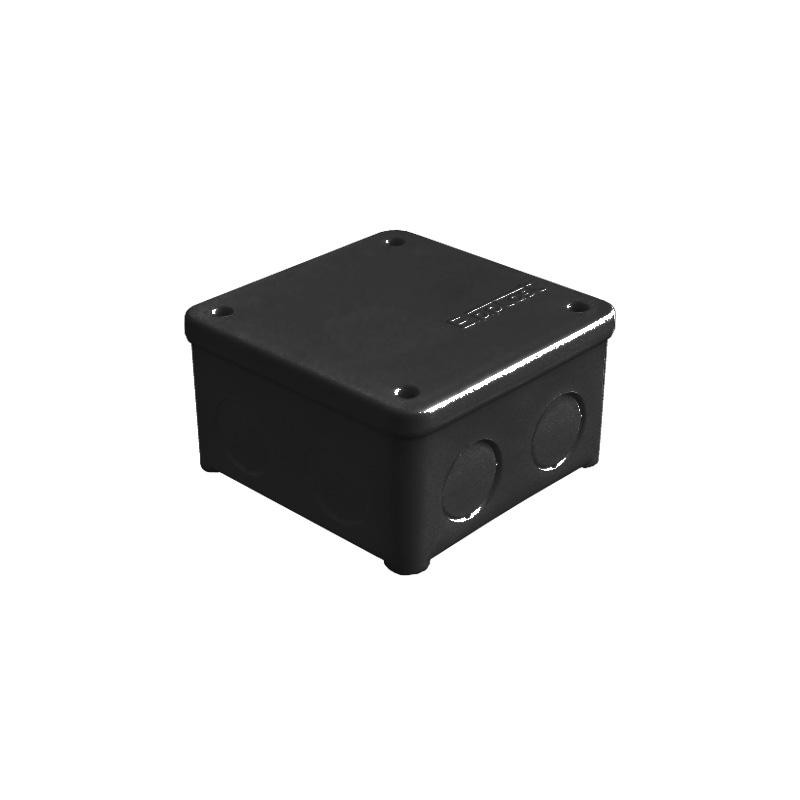 Коробка распределительная ОП 85х85х45мм IP54 7 выходов без гермовводов крышка на винтах материал - полипропилен черн. Epplast 13 Коробка распределительная ОП 85х85х45мм IP54 7 выходов без гермовводов крышка на винтах материал - полипропилен черн. Epplast 13