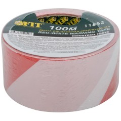 Лента сигнальная 50ммх100м красн.-бел. FIT 11852
