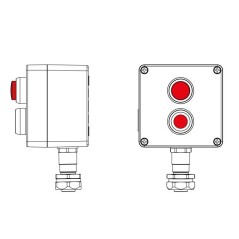 Пост управления взрывозащищенный из алюминия CPE-A-12-(1xP1R(11)-1xLR(250))-1xKAEPM2MHK-20(C)1Ex d e IIC Т5 Gb / Ex tb IIIC T95г