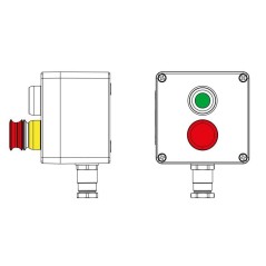 Пост управления взрывозащищенный из полиэстера CPE-P-03-(1xP1G(11)-1xP6E(11))-1xKH2MHK(C)1Ex d e IIC Т5 Gb / Ex tb IIIC T95град.