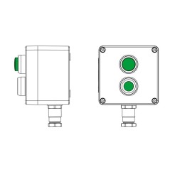 Пост управления взрывозащищенный из полиэстера CPE-P-03-(1xP1G(11)-1xLG(250))-1xKH2MHK(C)1Ex d e IIC Т5 Gb / Ex tb IIIC T95град.