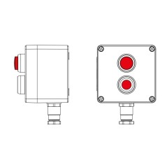 Пост управления взрывозащищенный из полиэстера CPE-P-03-(1xP1R(11)-1xLR(250))-1xKH2MHK(C)1Ex d e IIC Т5 Gb / Ex tb IIIC T95град.