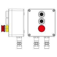 Пост управления взрывозащищенный из полиэстера CPE-P-05-(2xP1B(11)-1xP3E(11))-2xKA2MHK(C)1Ex d e IIC Т5 Gb / Ex tb IIIC T95град.