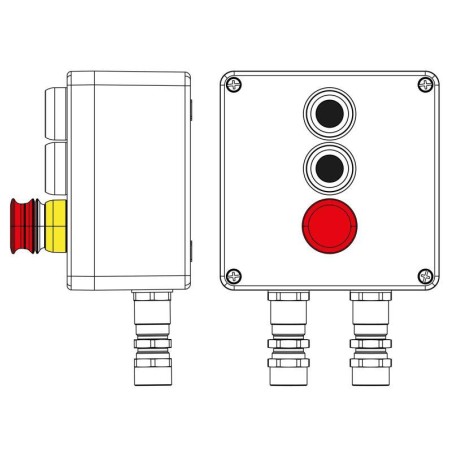 Пост управления взрывозащищенный из полиэстера CPE-P-05-(2xP1B(11)-1xP3E(11))-2xKA2MHK(C)1Ex d e IIC Т5 Gb / Ex tb IIIC T95град.