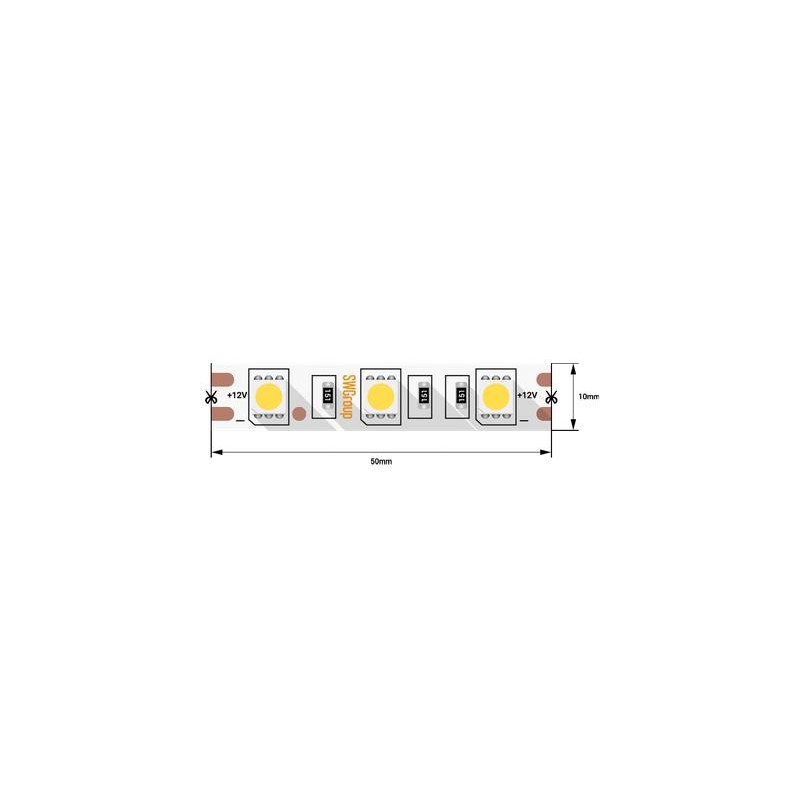 Лента светодиодная стандарт 5050 60LED/м 14.4Вт/м холод. бел. 12В IP20 со скотчем 3М (уп.5м) SWG Standard 00-00007265
