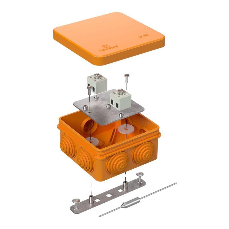 Коробка огнестойкая ОП 40-0210-FR1.5-4-П Е15-Е120 с термопредохранителем 80х80х40 Промрукав 40-0210-FR1.5-4-П