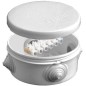 Коробка распределительная ОП d90х45мм IP54 с клемм. 4 выхода 4 гермоввода 10А 6 контактов крышка защелкивающаяся бел. Epplast 14