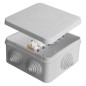 Коробка распределительная ОП 84х84х45мм IP54 с клемм. 7 выходов 3 гермоввода 10А 6 контактов крышка защелкивающаяся сер. Epplast