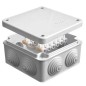 Коробка распределительная ОП 105х105х56мм IP54 с клемм. 7 выходов 4 гермоввода 10А 12 контактов крышка на винтах сер. Epplast 11