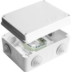 Коробка распределительная ОП 150х110х70мм IP54 с клемм. 10 выходов 6 гермовводов 16А 24 контакта крышка на винтах бел. Epplast 2
