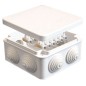Коробка распределительная ОП 105х105х56мм IP54 с клемм. 7 выходов 4 гермоввода 10А 12 контактов крышка защелкивающаяся бел. Eppl