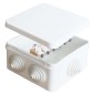 Коробка распределительная ОП 84х84х45мм IP54 с клемм. 7 выходов 3 гермоввода 10А 6 контактов крышка защелкивающаяся бел. Epplast