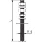 Штанга резьбовая М16 L430 для треножных штативов isFang сталь нерж. OBO 5408973