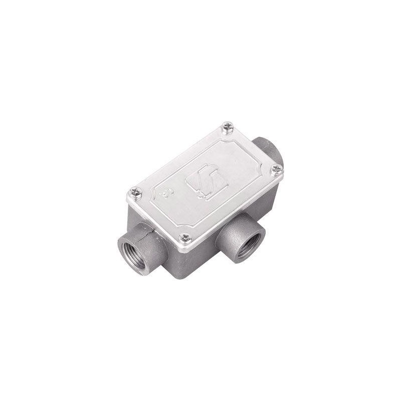 Коробка ответвительная 118х67х42мм 3 ввода М16х1.5 IP55 алюм. DKC 6330-16A Коробка ответвительная 118х67х42мм 3 ввода М16х1.5 IP55 алюм. DKC 6330-16A