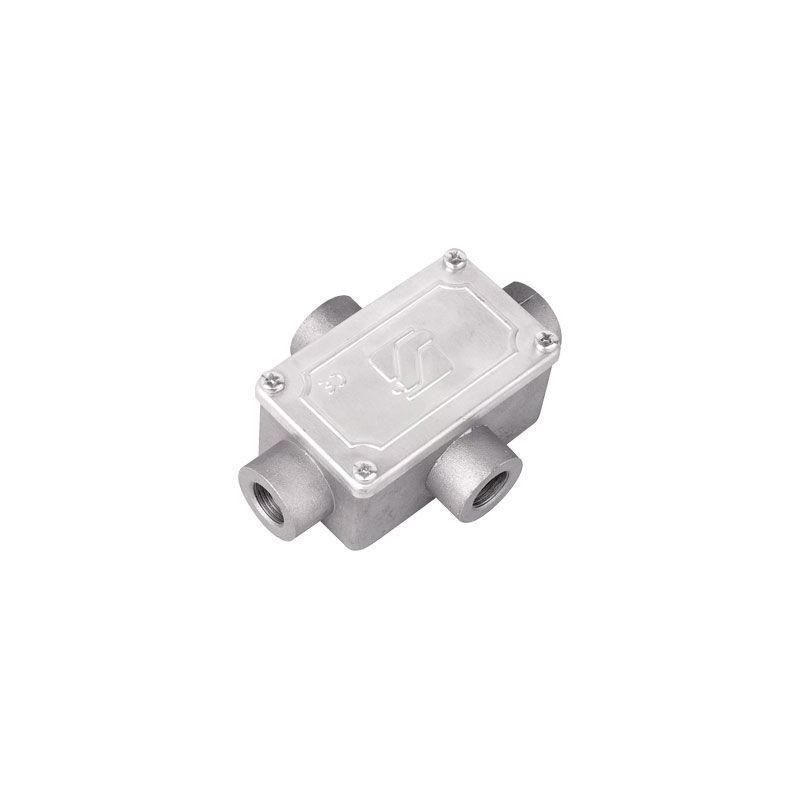 Коробка ответвительная 118х83х42мм 4 ввода М20х1.5 IP55 алюм. DKC 6430-20 Коробка ответвительная 118х83х42мм 4 ввода М20х1.5 IP55 алюм. DKC 6430-20