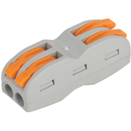 Клемма строительно-монтажная СМК 422 проходная 2 плюса с рычагом 0.08-4кв.мм (уп.50шт) ЭРА Б0057074