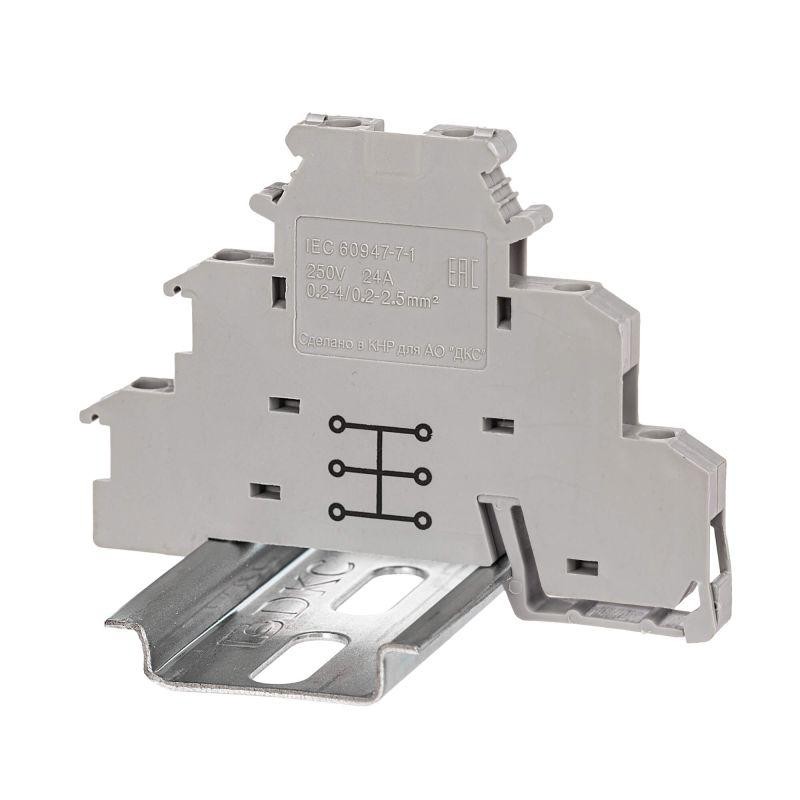 Клемма трехуровневая винтовой зажим 6 точек подключения 2.5кв.мм сер. DKC DKIDR-1.5-PV Клемма трехуровневая винтовой зажим 6 точек подключения 2.5кв.мм сер. DKC DKIDR-1.5-PV