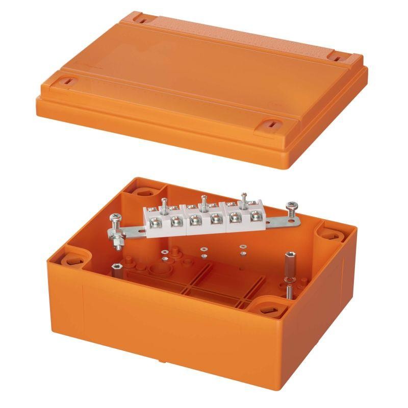 Коробка ответвительная FS 240х190х90хмм 6р 450В 20А 10кв.мм нерж. контакт с гладкими стенками и клеммн. IP56 пластик. DKC FSK406
