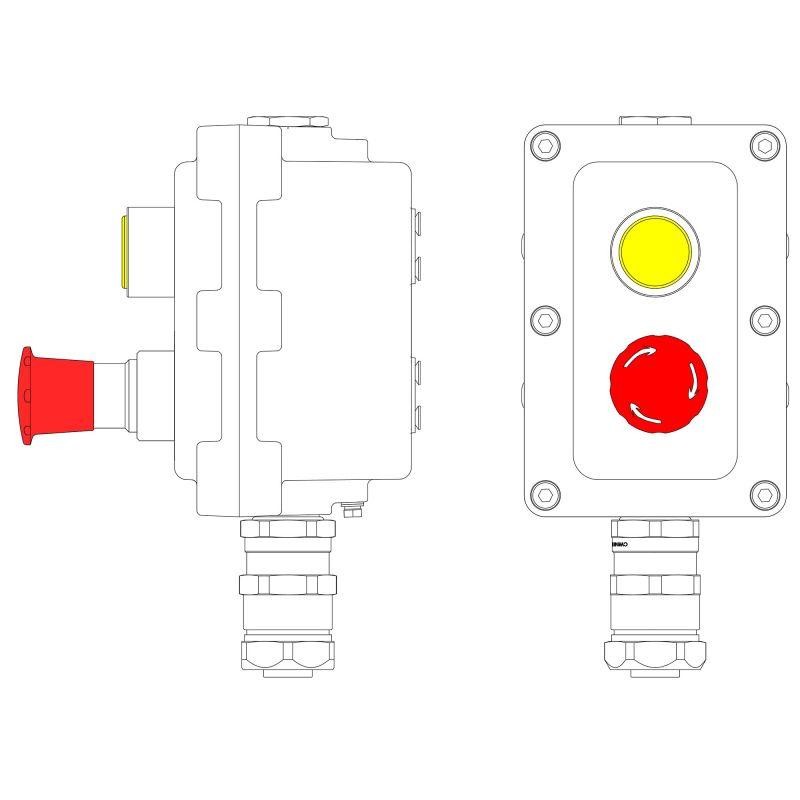 Пост управления взрывонепроницаемый из алюминия LCSD-02-B-MC-L1Y(220)x1-P6E(11)x1-PCMB-KAEPM3MHK-26 DKC LCSD21000100 Пост управления взрывонепроницаемый из алюминия LCSD-02-B-MC-L1Y(220)x1-P6E(11)x1-PCMB-KAEPM3MHK-26 DKC LCSD21000100