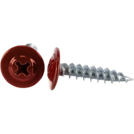 Саморез 4.2х25 с прессшайбой острый цинк RAL 3005 красн. (уп.1000шт) Промрукав PR08.9249