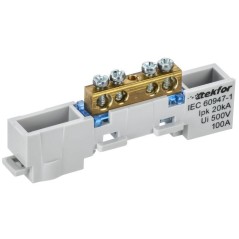 Шина нулевая N неизол. на универс. держ. 6х9-4-С TEKFOR IEK TF-NN10-04-DL-K07