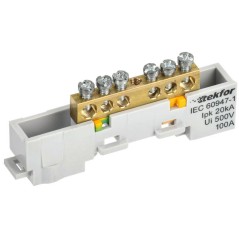 Шина PE "земля" неизол. на универс. держ. 6х9-6-Ж TEKFOR IEK TF-NN10-06-DL-K05