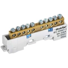 Шина нулевая N неизол. на универс. держ. 6х9-10-С TEKFOR IEK TF-NN10-10-DL-K07