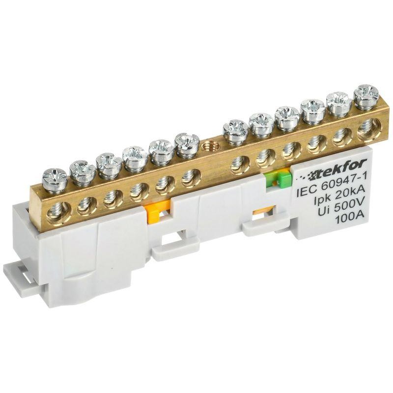 Шина PE "земля" неизол. на универс. держ. 6х9-12-Ж TEKFOR IEK TF-NN10-12-DL-K05 Шина PE "земля" неизол. на универс. держ. 6х9-12-Ж TEKFOR IEK TF-NN10-12-DL-K05