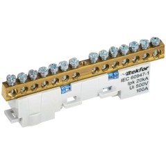 Шина TEKFOR N "ноль" неизол. на универс. держ. 6х9-14-С IEK TF-NN10-14-DL-K07